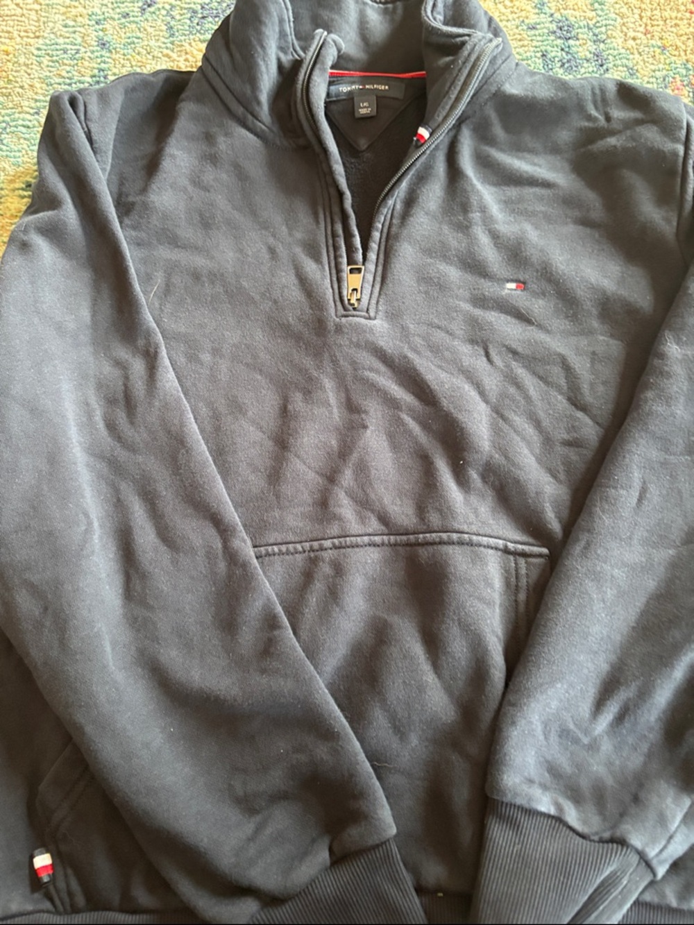 Tommy Hilfiger Men's Navy Quarter-Zip Pullover Sweatshirt